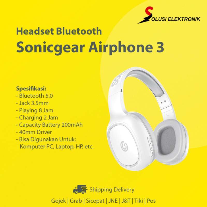 Promo 100 Produk Ori Sonicgear Airphone 3 Headset Bluetooth