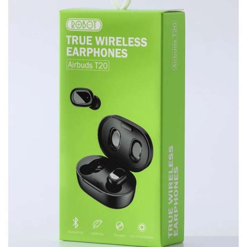 Headsets Bluetooth Airbuds T20 Robot Black Outdoor Waterproof terMurah