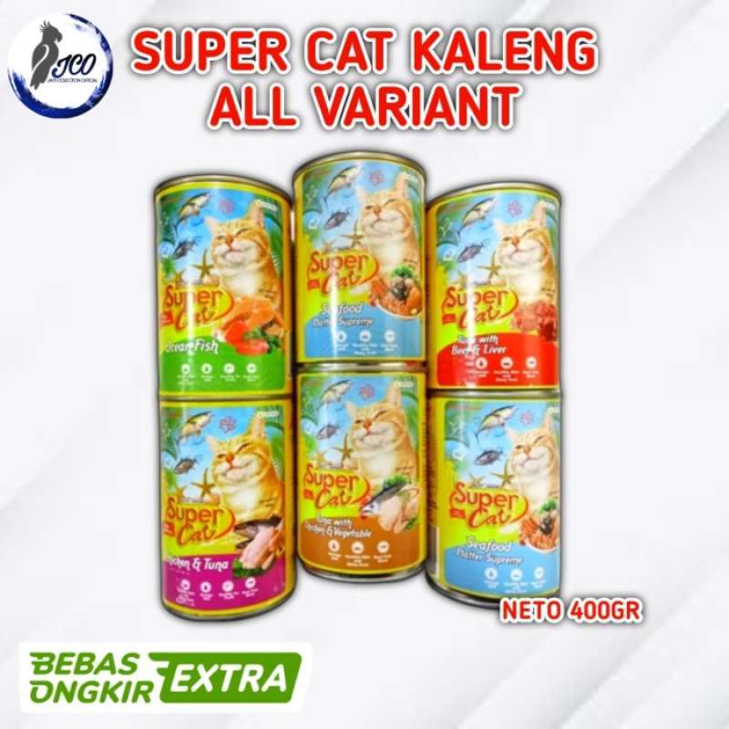 SUPER CAT KALENG 400GR MAKANAN BASAH KUCING SUPER CAT WET FOOD