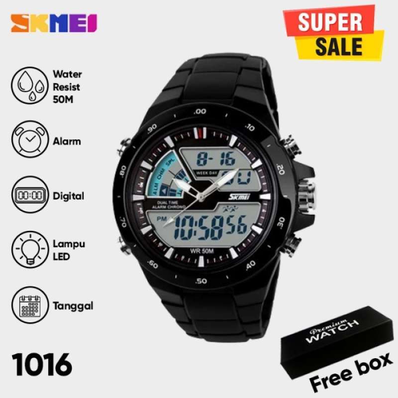 Promo JAM TANGAN CASIO SKMEI PRIA LED TANGGUH TAHAN AIR ANTI KARAT