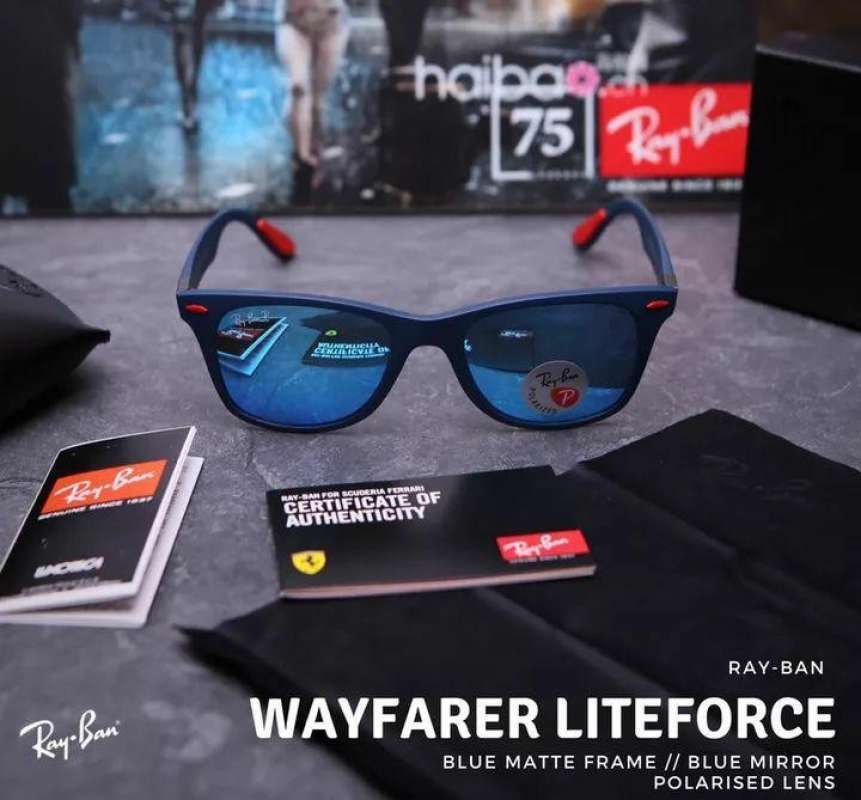 Ray ban wayfarer liteforce blue on sale