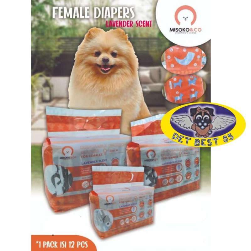 Jual Pampers Anjing Kucing Betina Pet Diapers Female isi 12pcs