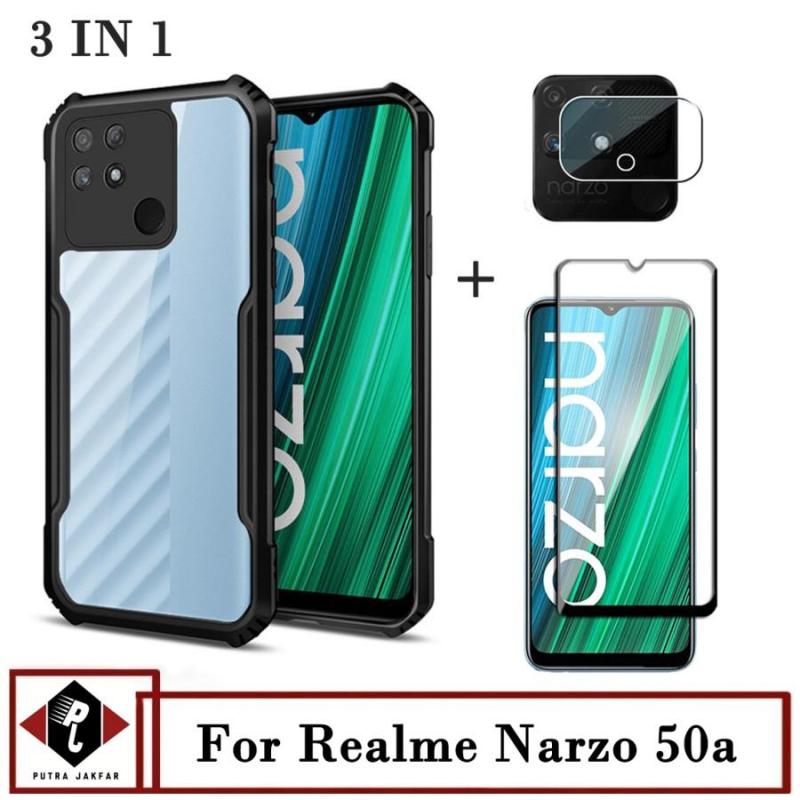 3in1 Case Transparan Realme Narzo 50a Anti Gores Layar Free Camera