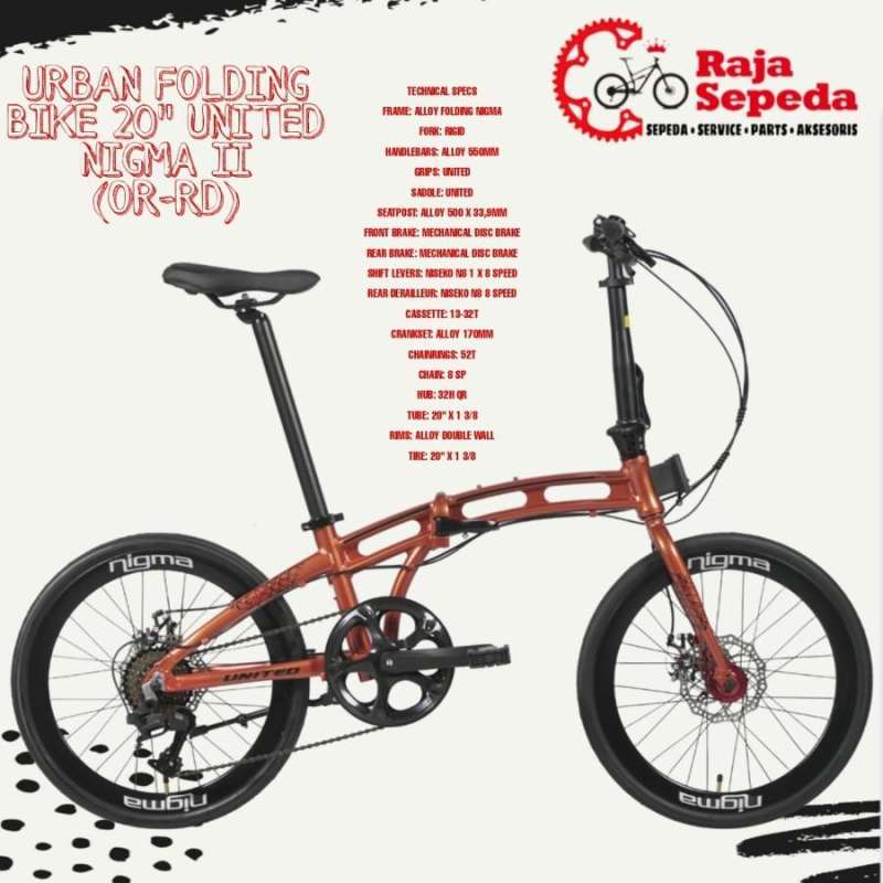 Jual SEPEDA LIPAT URBAN FOLDING BIKE 20 INCHI UNITED NIGMA II OR