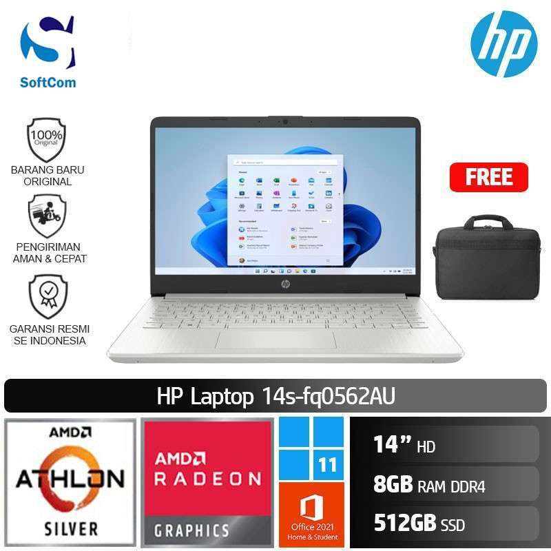 HP 14s fq0562AU Notebook [Athlon Silver 3050U/8GB/512GB SSD/14