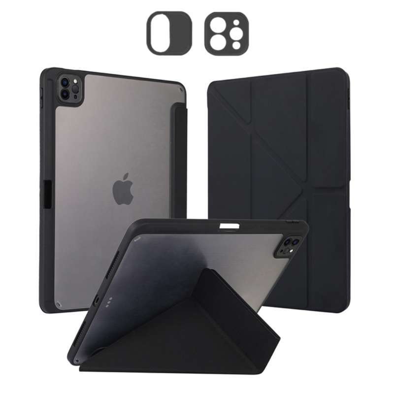 Case Akrilik Stand Folio For iPad Pro 3rd 4th 5th 6th Generation inch  M1 M2 Magic Flip Cover Tablet Auto Sleep Casing Soft TPU Pen Slot