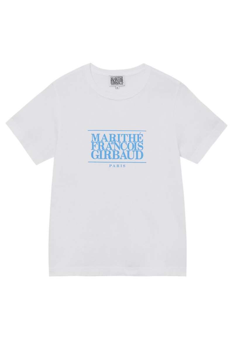 ★Marithe + Francois Girbaud★ CLASSIC LOGO TEE light blue 1 Marithe Francois Girbaud W Classic Logo Ringer Tee Sky Blue