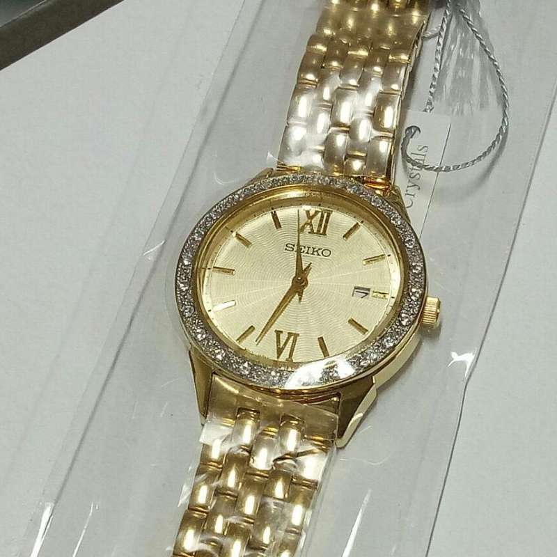Seiko Ladies SUR688P1 Quartz Gold Plated Jam Tangan Wanita SUR688