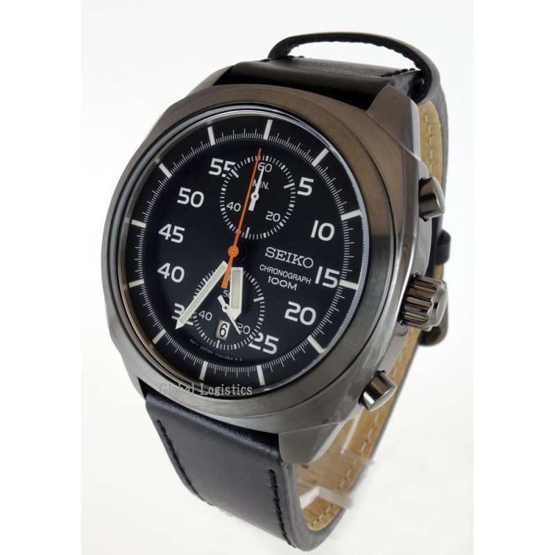 Seiko Neo Sports SNN217P1 Black Dial Calfskin Jam Pria SNN217
