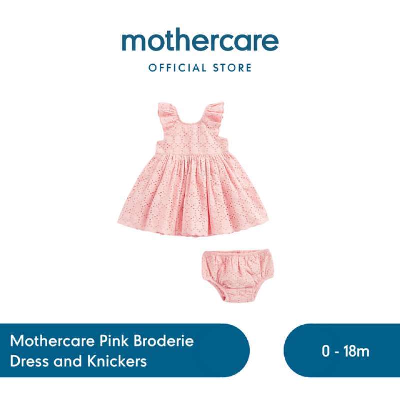 Promo Mothercare Pink Broderie Dress and Knickers Dress Bayi
