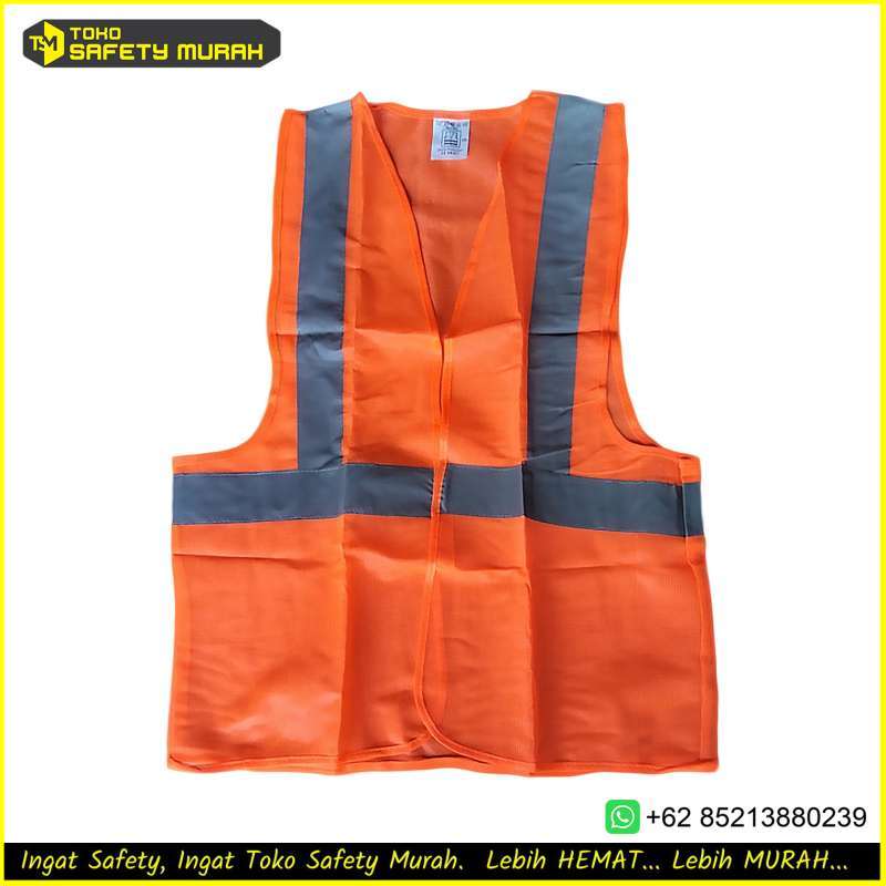 Jual Rompi Safety Polyester Orange Safety Vest Proyek Polyster