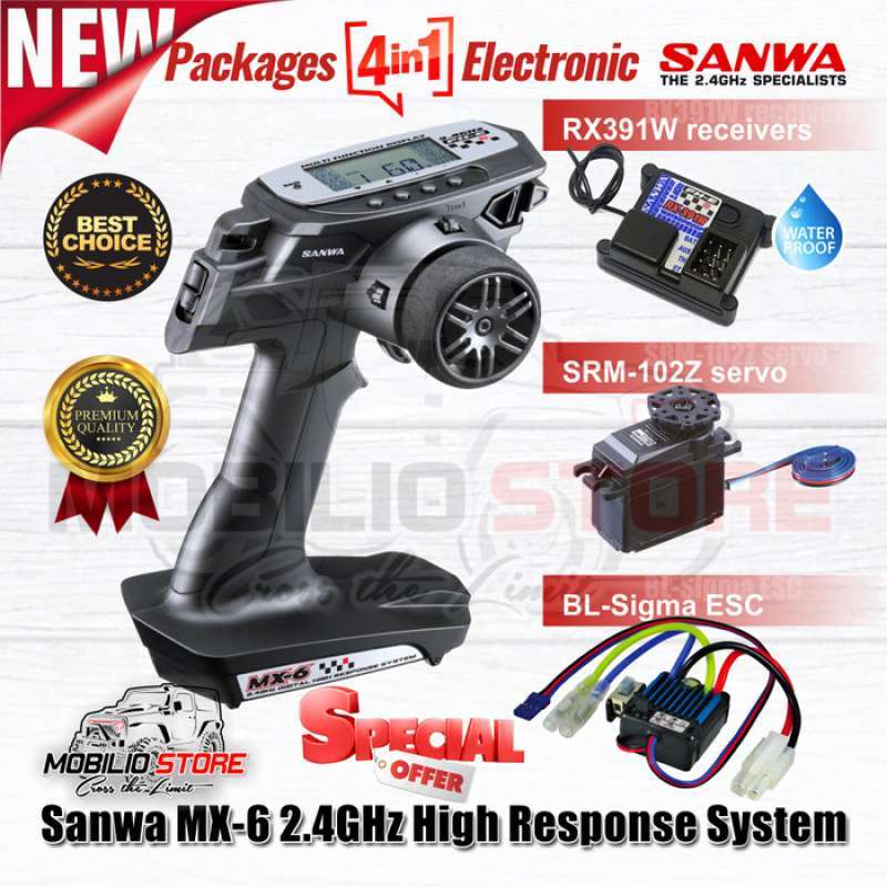 Jual Sanwa Mx-6 Digital Radio Remote Control 2.4 Ghz 3ch High 