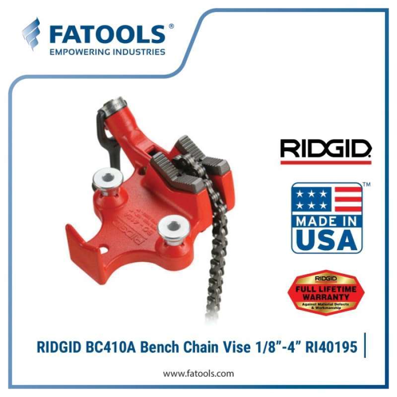 Promo RIDGID BC410A Top Screw Bench Chain Vise 40195 Catok Rantai