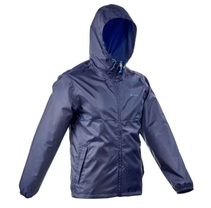 Promo Quechua Nh100 Jas Hujan Raincut Full Zip Pria Hiking Tahan