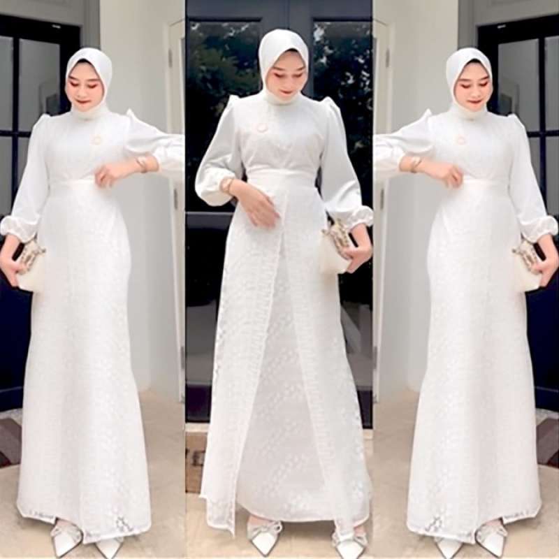 Maxi dress putih cheap