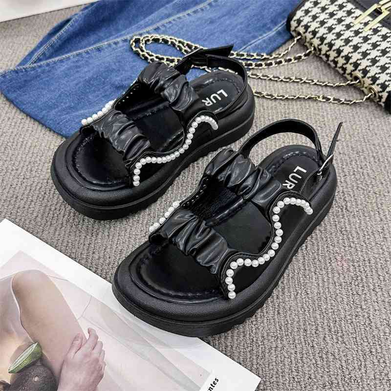 Sepatu Sandal Wanita Women Sandals Sandal Wanita Sandal Cewek Sandal Cantik  Sandal Hangout LURAD WL210 Sandal Import Sandal Mutiara