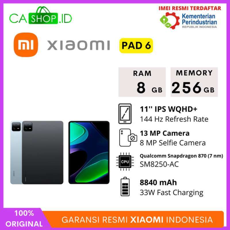 Jual Xiaomi Pad 6 - 8GB 256GB (8/256) Mi Tablet MiPad Redmi New Ori Resmi -  Gravity Gray di Seller CASHOP.ID OFFICIAL STORE - Pejagalan, Kota Jakarta  Utara