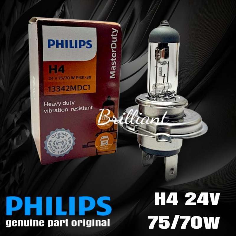 Promo Lampu Mobil Bohlam Halogen PHILIPS H4 24V 75 70W