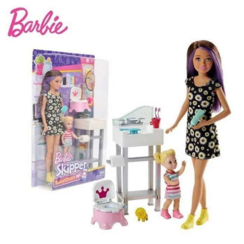 Jual Barbie Skipper Babysitters Potty Training Doll Playset di