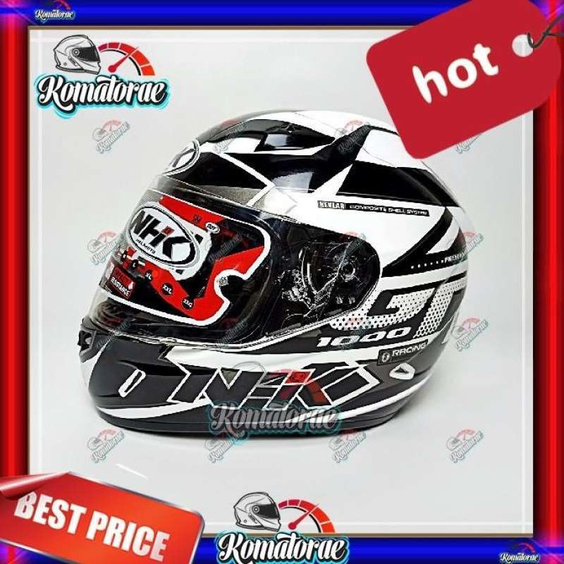 Promo Helm Nhk Gp1000 Star White Silver Double Visor Full Face New