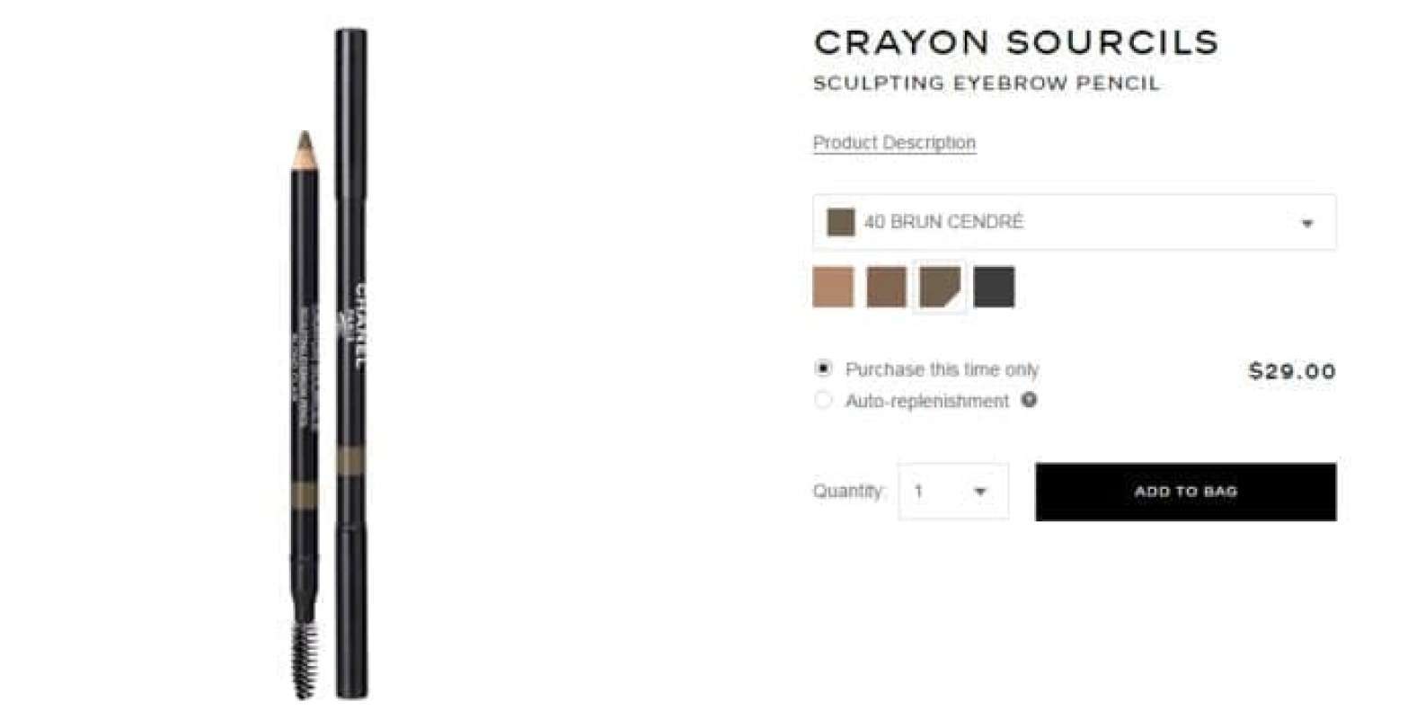 Chanel Tužka na obočí s ořezávátkem Crayon Sourcils (Sculpting