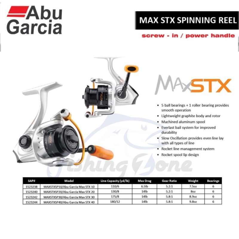 Promo Abu Garcia Max Stx 30 Spinning Reel 3000 - 6bb Power Handle Diskon  17% Di Seller Hafizh Store 4 - Cikoko, Kota Jakarta Selatan