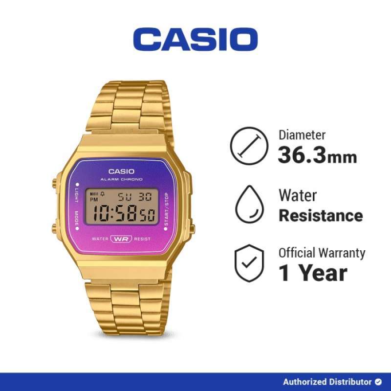 Promo Casio A168WERG 2ADF Original Jam Tangan Unisex Digital Gold