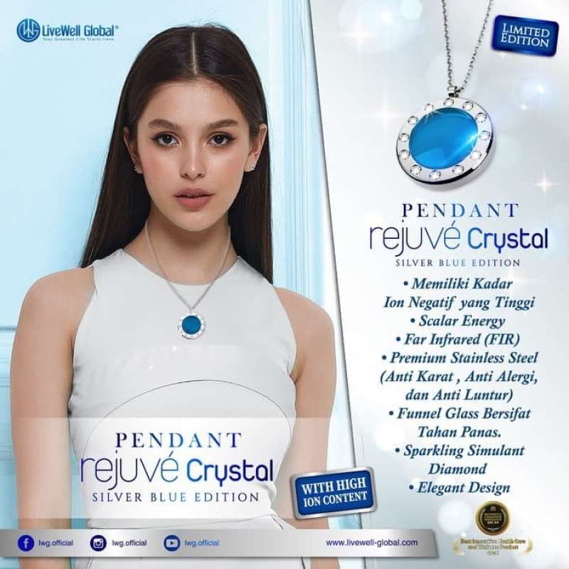 Blue pendant rejuve store crystal