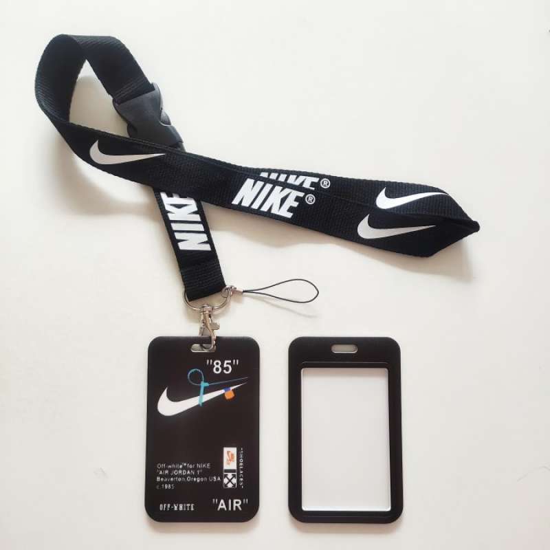 Jual ID Card Holder Name Tag Lanyard Kalung Kartu Black White