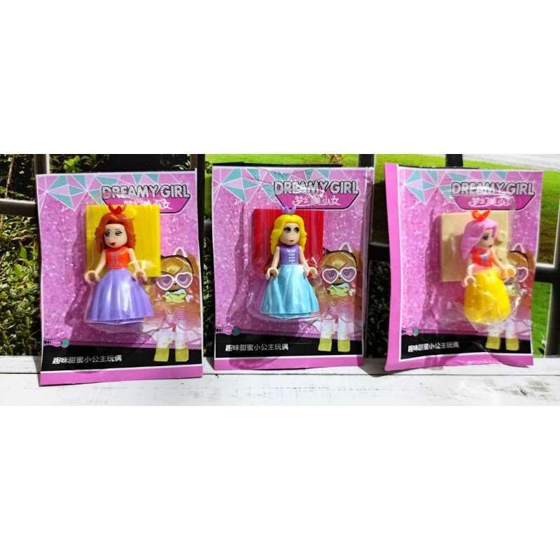 lego dreamy girl boneka mini barbie princess imut lengkap dengan tatakan