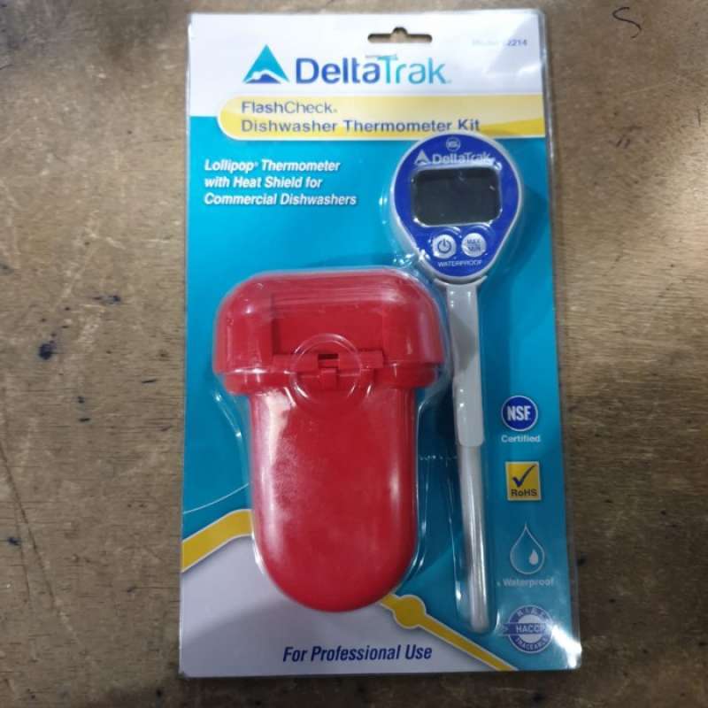 DeltaTrak 12214 Dishwasher Thermometer Kit w/ ABS Waterproof Case 