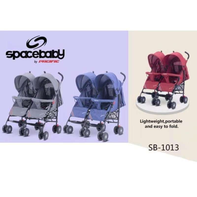 Promo Spacebaby Stroller Kembar Anak Pacific SB 1013 Merah