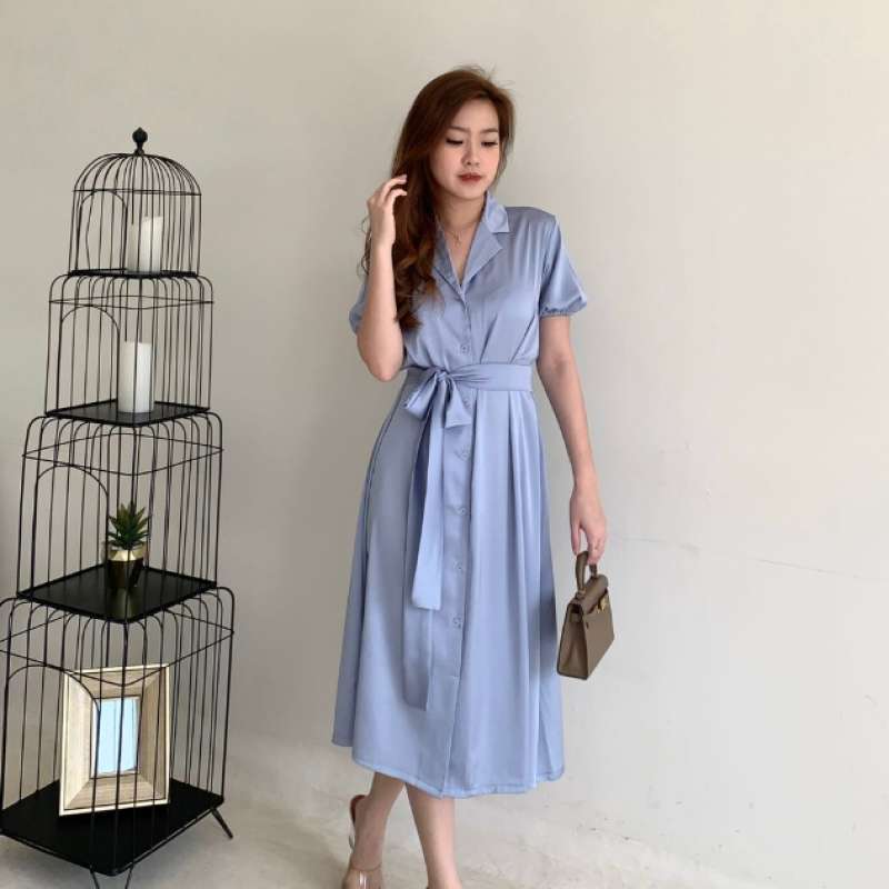 Korean online silk dress