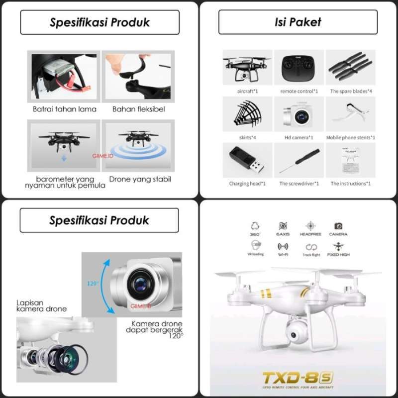 TXD 8S 4K Drone Camera 2MP HD1080P Quadcopter Drone TXD8S