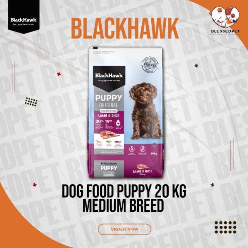 Promo BLACKHAWK Dog Food Puppy 20kg Medium Breed Lamb Rice
