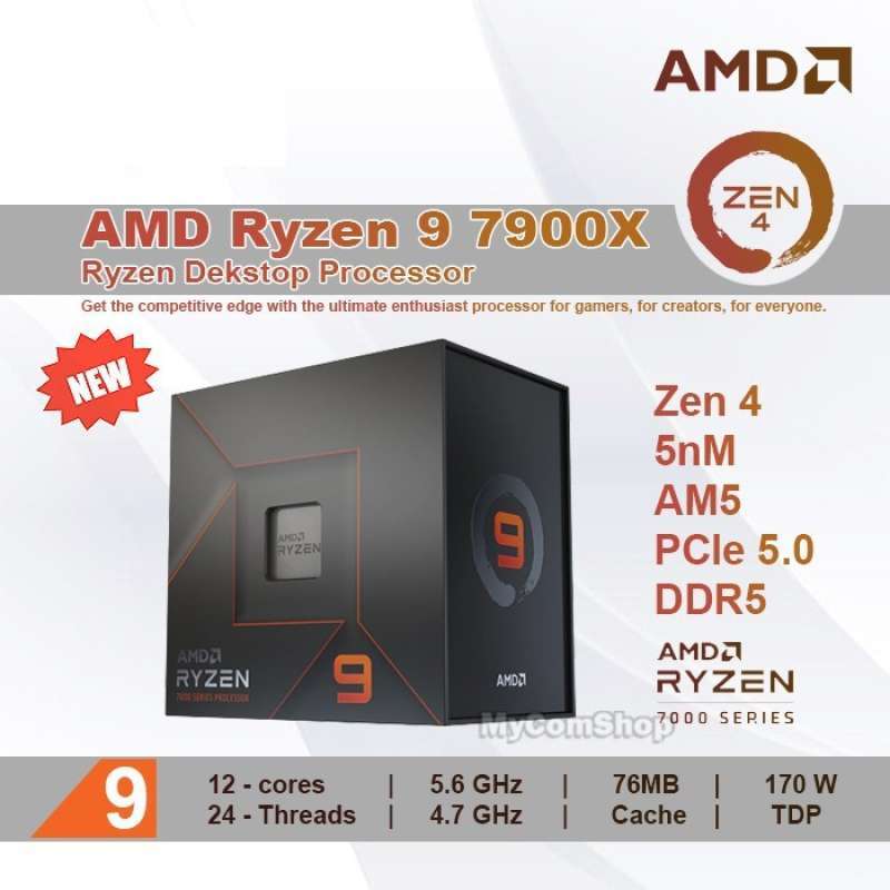  AMD Ryzen 9 7900X 170W 12 Core 24 Thread CPU cpu