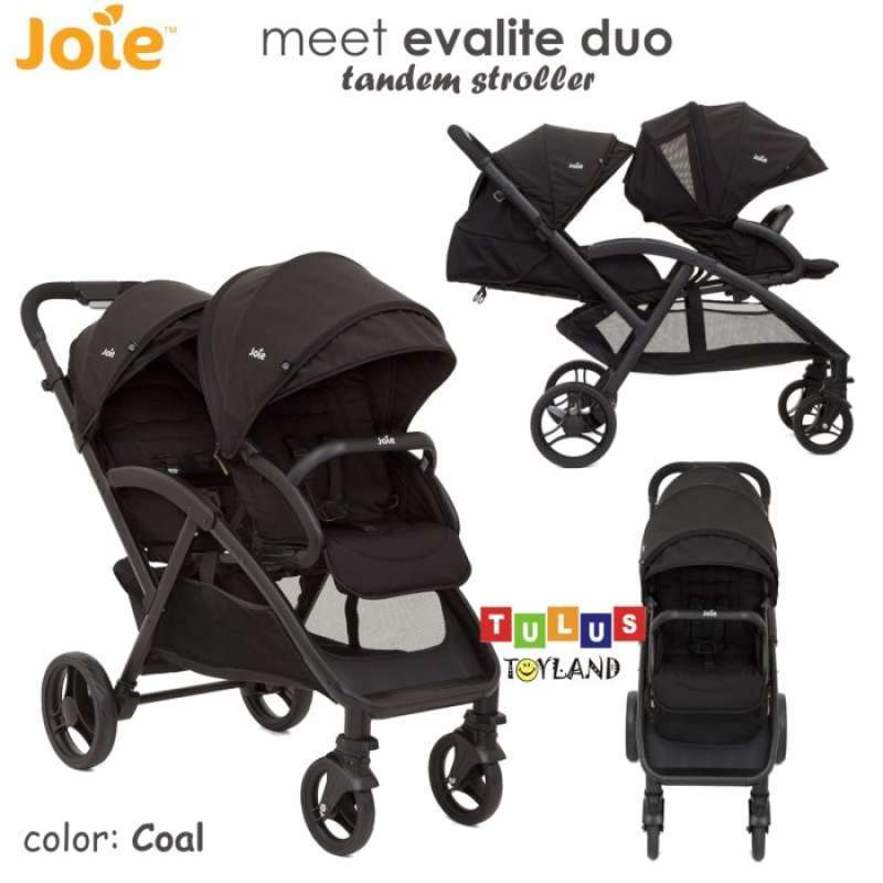 Promo Joie Evalite Duo Cherry Tandem Stroller New Coal Diskon 3