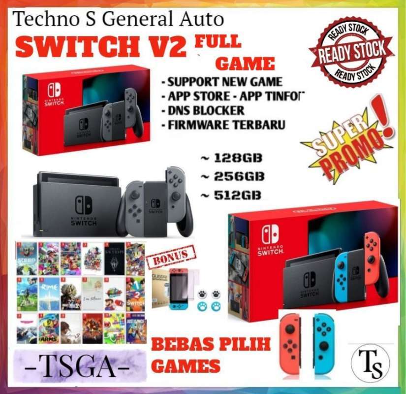 Promo Console Nintendo Switch V2 Full Game 128gb/256gb/512gb