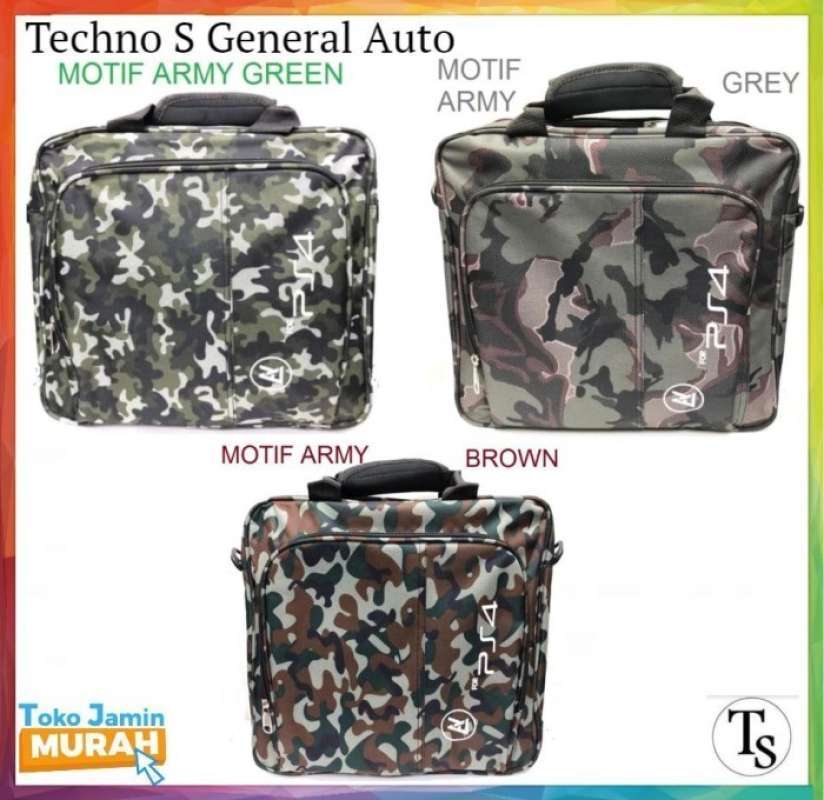TAS PS4 ARMY TAS TRAVEL CARRY SLING BAG SONY PS4 SLIM PRO FAT MARKMARKET