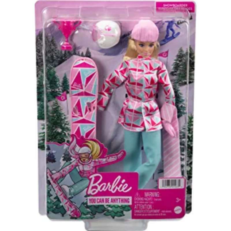 Promo Boneka Barbie The Movie Made To Move Blonde Doll Snowboarder