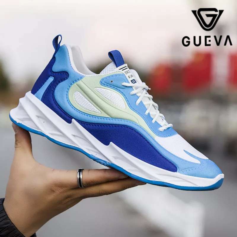 Promo GUEVA 038 Biru Sepatu Sneakers Import Pria Casual Fashion