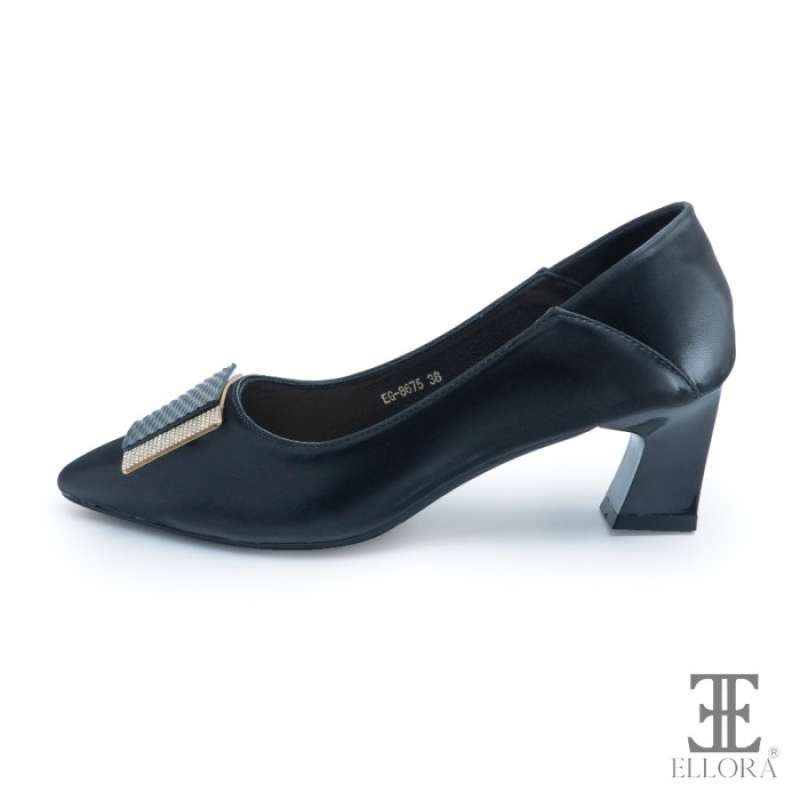ELLORA EG 8675 Sepatu Block Heels Kerja Wanita 5.5cm Import Beige 35