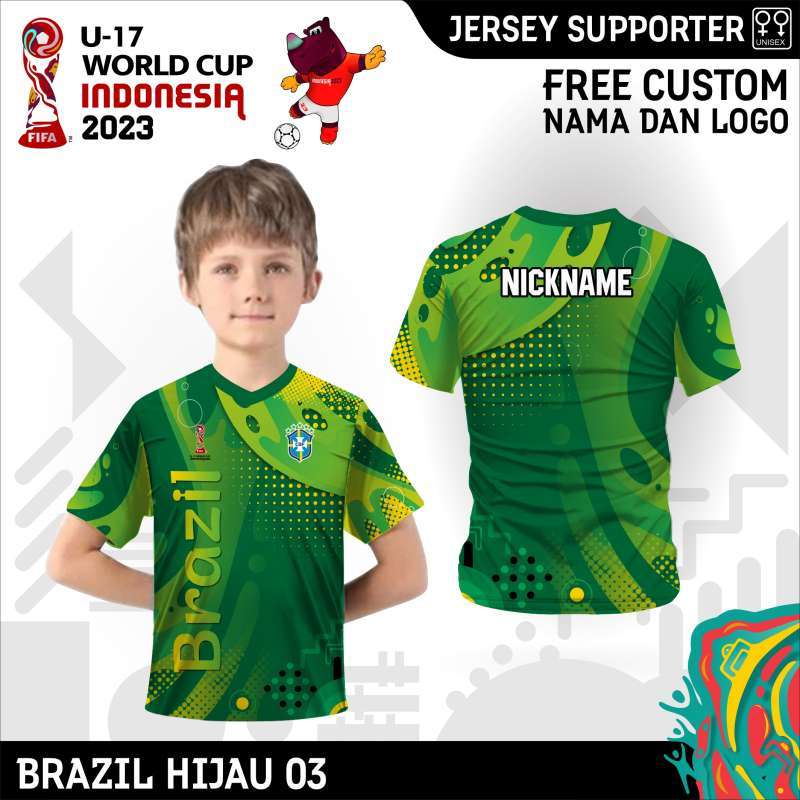 jersey anak bola timnas brazil baju kaos brasil piala dunia u17 2023