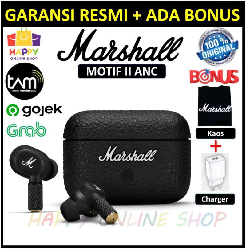 Marshall Motif II ANC Earphone TWS True Wireless Headphones Garansi Resmi