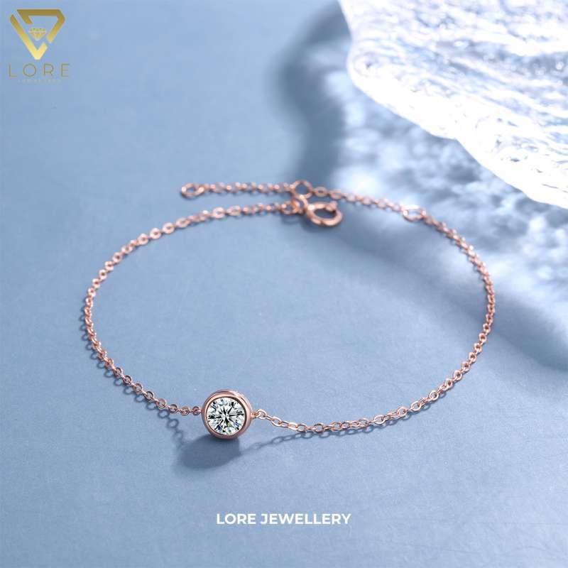 Promo Lore Jewellery Gelang Moissanite Lapis Emas 18k -rose Gold