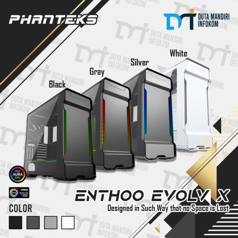  PHANTEKS (PH-ES518XTG_DMW01) Evolv X EATX Mid-Tower, Aluminum,  Tempered Glass, DRGB, Matte White : Electronics