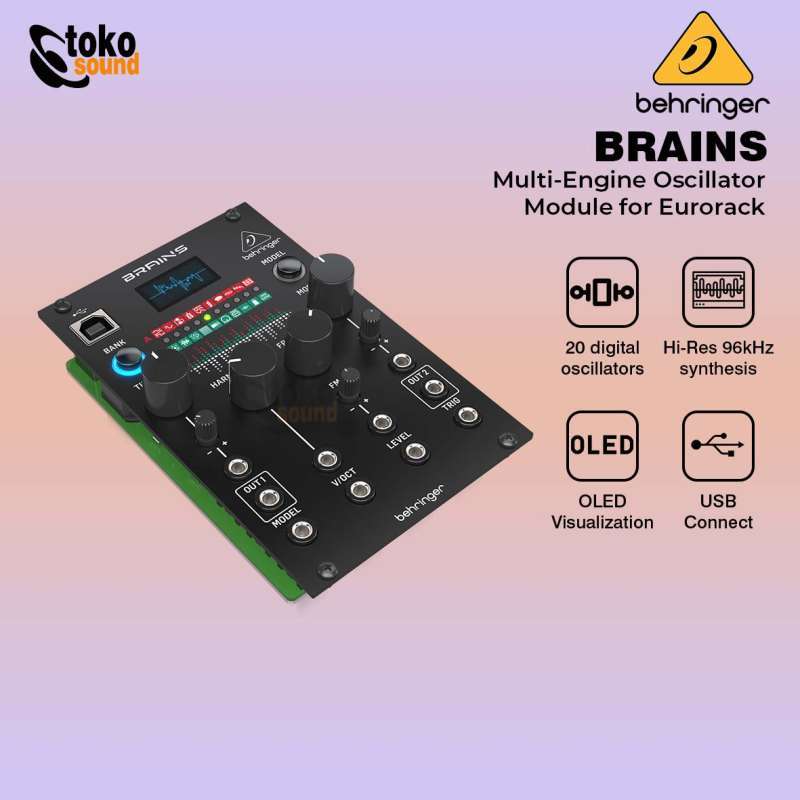 Modulo Oscillatore Behringer BRAINS Eurorack - 20 Motori Di Sintesi, OLED, 96 KHz - Foto 2
