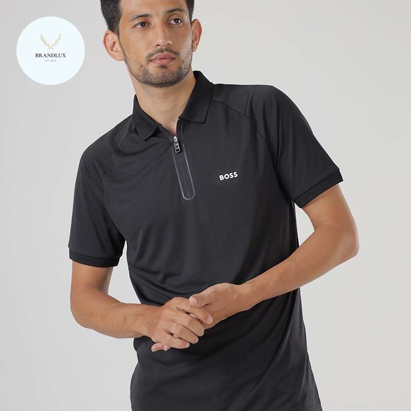 Hugo boss zip up online polo