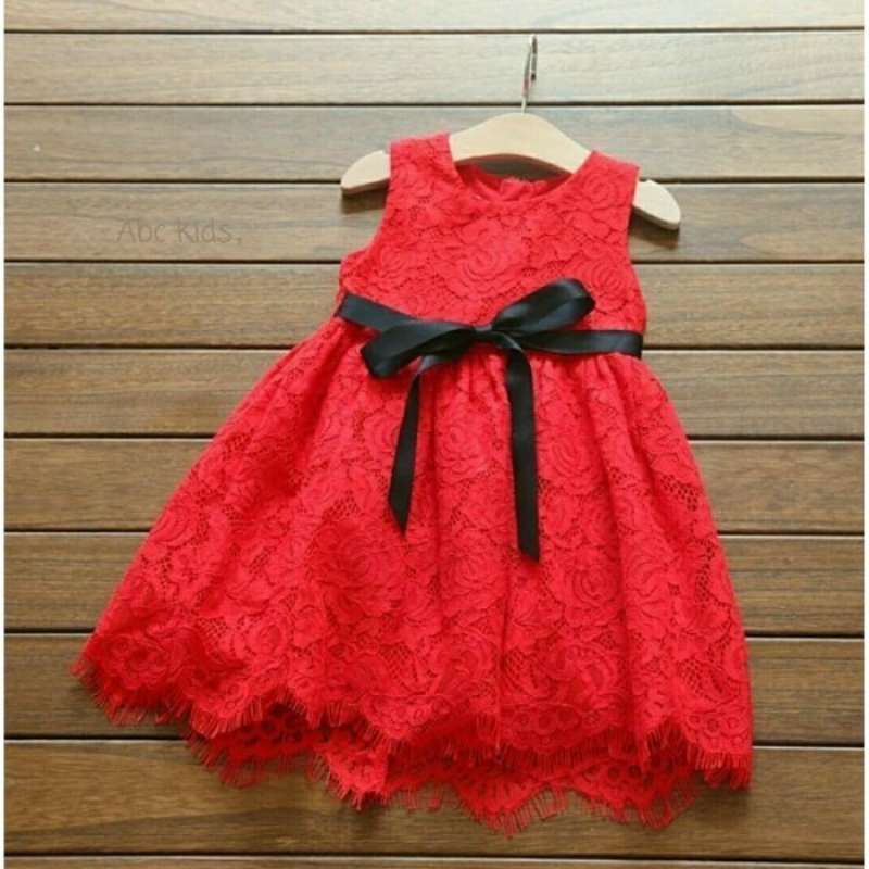 Jual Baju Dress Gaun Pesta Anak Perempuan LISKIDS MERAH 2 4 tahun