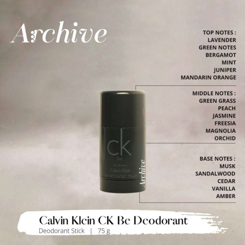 Ck be deodorant 2025 stick 75g